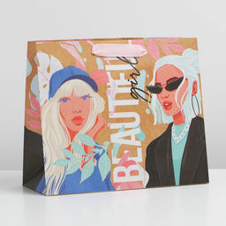 Пакет крафтовый горизонтальный Beautiful girl, ML 23 27 11.5 см