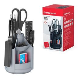 Цена за 1 шт. Набор настольный вращающийся пластиковый ErichKrause Mini Desk, Classic, серый