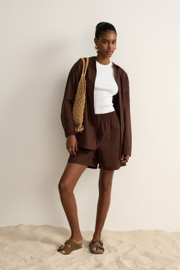 Шорты изо льна на резинке - Mollis фото 2