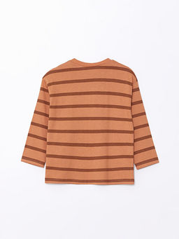 Bisiklet Yaka Uzun Kollu Erkek Bebek ?izgili Ti??rt - Waikiki фото 3