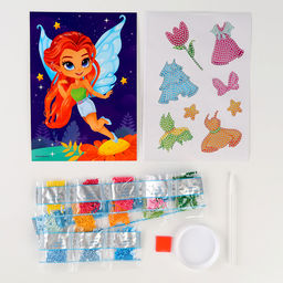 Алмазная мозаика с частичным заполнением для детей. Наряди персонажа Фея