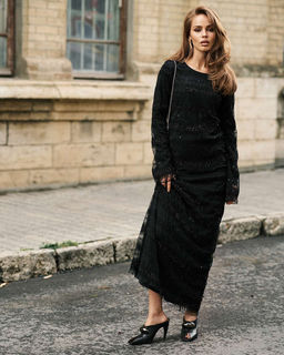 юбка макси из сетки с вышивкой и люрексом - Sahar art lab фото 6