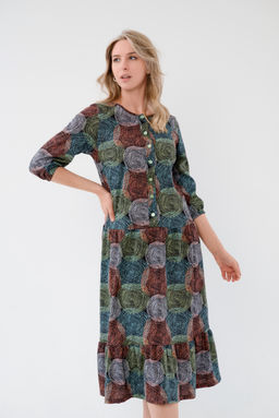 Платье женское из кулирки Софи спилы зеленые - Амадэль фото 6