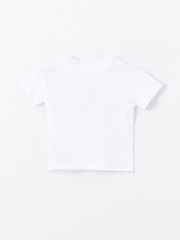 Bisiklet Yaka Bask?l? K?z Bebek Ti??rt - Waikiki фото 3