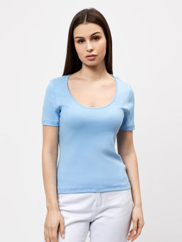 Футболка женская regular fit в голубом цвете голубой 112806 - Mark formelle фото 2