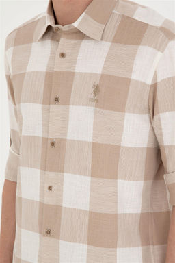 U. S. Polo Assn / Мужская рубашка цвета хаки с длинным рукавом - U.s. polo assn фото 7