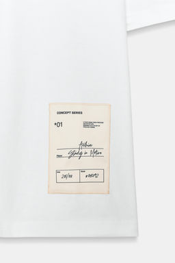 REGULAR FIT LABEL T-SHIRT - Zara фото 11
