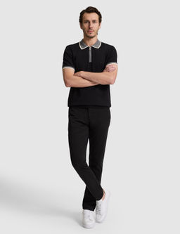 Siyah Slim Fit Pamuk Kar___ml_ Kanvas Pantolon