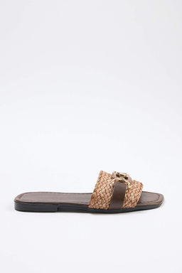 Kahverengi Has?r Kad?n Terlik TAKSS26TE00028