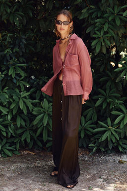 SEMI-SHEER OVERSIZE FLOWING SHIRT - Zara фото 10