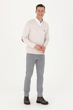 U. S. Polo Assn Мужской базовый свитер из каменного меланжа - U.s. polo assn фото 3