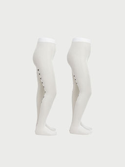 Bask?l? K?z ?ocuk ?nce K?lotlu ?orap 2li