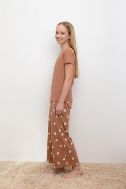 Crockid _ КБ 2827/кофейный мусс,белый кролик пижама для дев