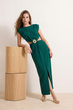 TRENDYOLMILLA Siyah Aksesuar Detayl? Dokuma Uzun S?k Abiye & Mezuniyet Elbise TPRSS25AE00064 фото 29