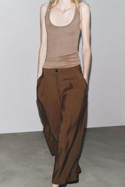 ZW COLLECTION CROPPED DARTED TROUSERS - Zara фото 13