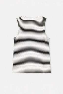 K?rm?z? Cizgili Regular Kay?k Yaka Kolsuz Fitilli Esnek Orme Atlet TWOSS26BZ00475 - Trendyolmilla фото 4