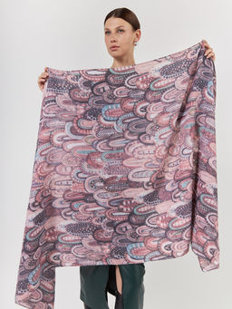 Большой, мягкий, тонкий и очень нежный двусторонний палантин с рисунком - Tantino фото 10