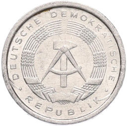 Монета 1 пфенниг 1989 года Восточная Германия (ГДР)