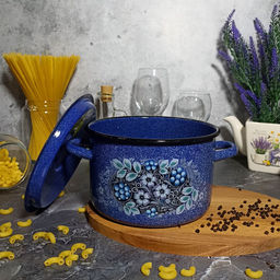 Кастрюля 2,9л 1с16с/1 син. с зерн. Голубика - Стальэмаль фото 4