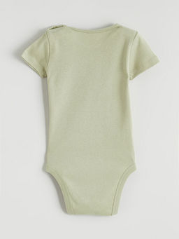 Bisiklet Yaka K?sa Kollu K?z Bebek ??t??tl? Body