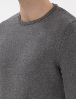 Gri Melanj Slim Fit Bisiklet Yaka Basic Triko Kazak - Pierre cardin фото 7