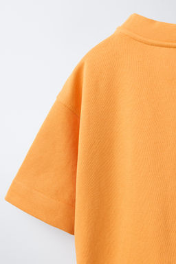 SUDADERA MANGA CORTA TEXTO RELIEVE / Naranja - Zara фото 7