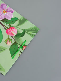 Пакет подарочный ламинированный «Весеннее признание», зелёный, 26×12×32 см