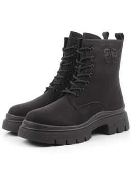 04-WD022-1M BLACK Ботинки зимние женские (натуральная кожа, 100% шерсть)