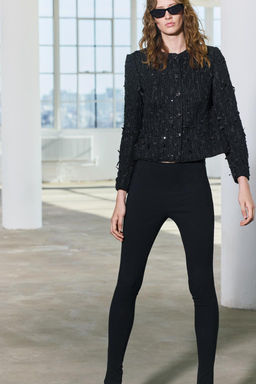 TEXTURED SEQUIN JACKET ZW COLLECTION - Zara фото 3
