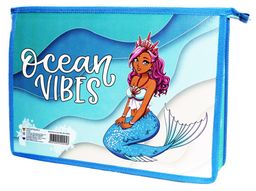 Папка для труда (ПТР-22) "Русалка" А4, молния сверху, печать на пластике