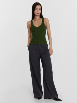 Топ женский зеленый в рубчик зеленый сок 112956 - Mark formelle фото 3