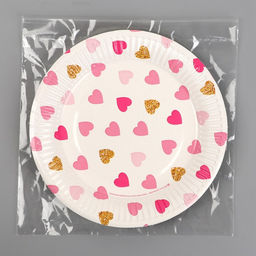 Цена за 10 шт. Тарелка бумажная Сердца - Страна карнавалия фото 12