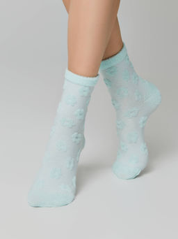 Цена за 2 пары. Носки Теплые CONTE COMFORT Махровые носки из хлопка с объемными рисунками бледно-бирюзовый - Conte elegant фото 3