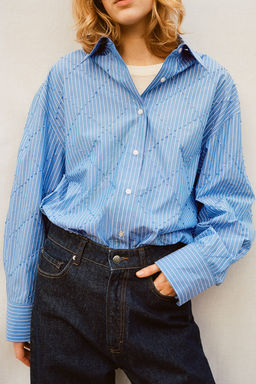 Camisa bordada de algodon - H&m фото 2