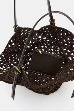 BOLSO SHOPPER CUERPO TRENZADO / Marr?n - Zara фото 6