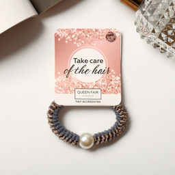 Цена за 6 шт. Резинка для волос «Касия», бусинка плетение, серая