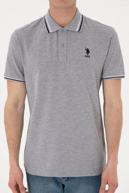Erkek Regular Fit Polo Yaka Gri Melanj Basic Ti__rt Sepette S_rpriz _ndirim - U.s. polo assn фото 7