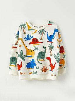 Bisiklet Yaka Uzun Kollu Bask?l? Erkek Bebek Sweatshirt ve Pantolon 2li Tak?m - Waikiki фото 2