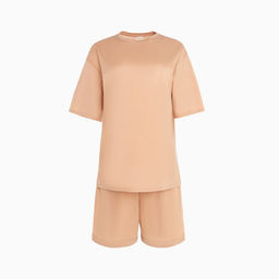 Костюм женский (футболка, шорты) MINAKU: Casual Collection, песочный, размер 46