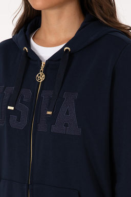 Kad_n Lacivert Basic Sweatshirt Sepette S_rpriz _ndirim - U.s. polo assn фото 7