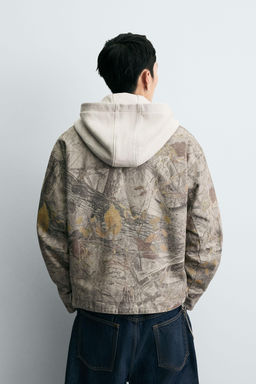 WASHED JACKET ABSTRACT PRINT - Zara фото 3