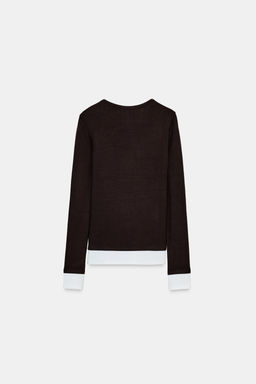 MOCK LAYER CONTRAST T-SHIRT - Zara фото 7