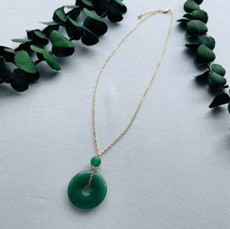 Кулон на цепочке из зеленого Авантюрина 45 см +