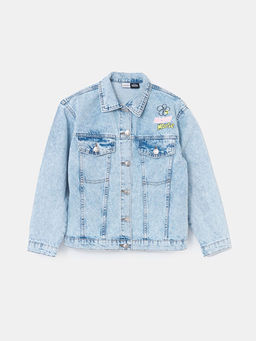 Mickey Mouse Bask?l? K?z ?ocuk Jean Ceket