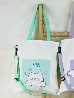 Сумка шоппер "Good luck", white