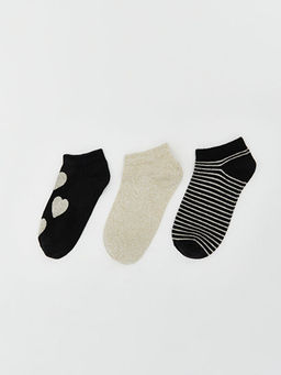 Desenli Kad?n Patik ?orap 3l?