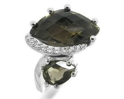 Кольцо из серебра раухтопаз, Даниэль