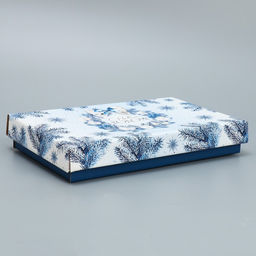 Цена за 2 шт. Коробка подарочная новогодняя складная «Новогодний венок», 25.5×15×4 см