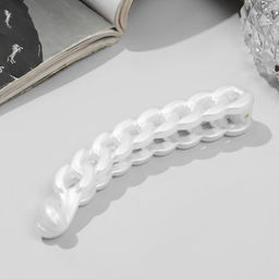 Цена за 12 шт. Банан для волос "Звенья" 10 см, белый