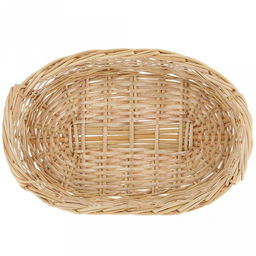 Корзинка плетеная №1 29х19х5/10см, овальная, дно и стенки из ивовой лозы и ленты, с ручками, ручное плетение (Россия) - Домашняя мода фото 4